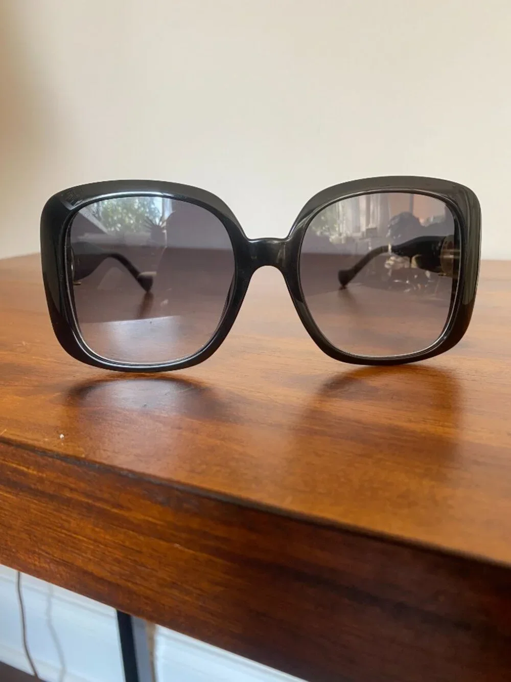 Gucci Black Large Square Frame Sunglasses
